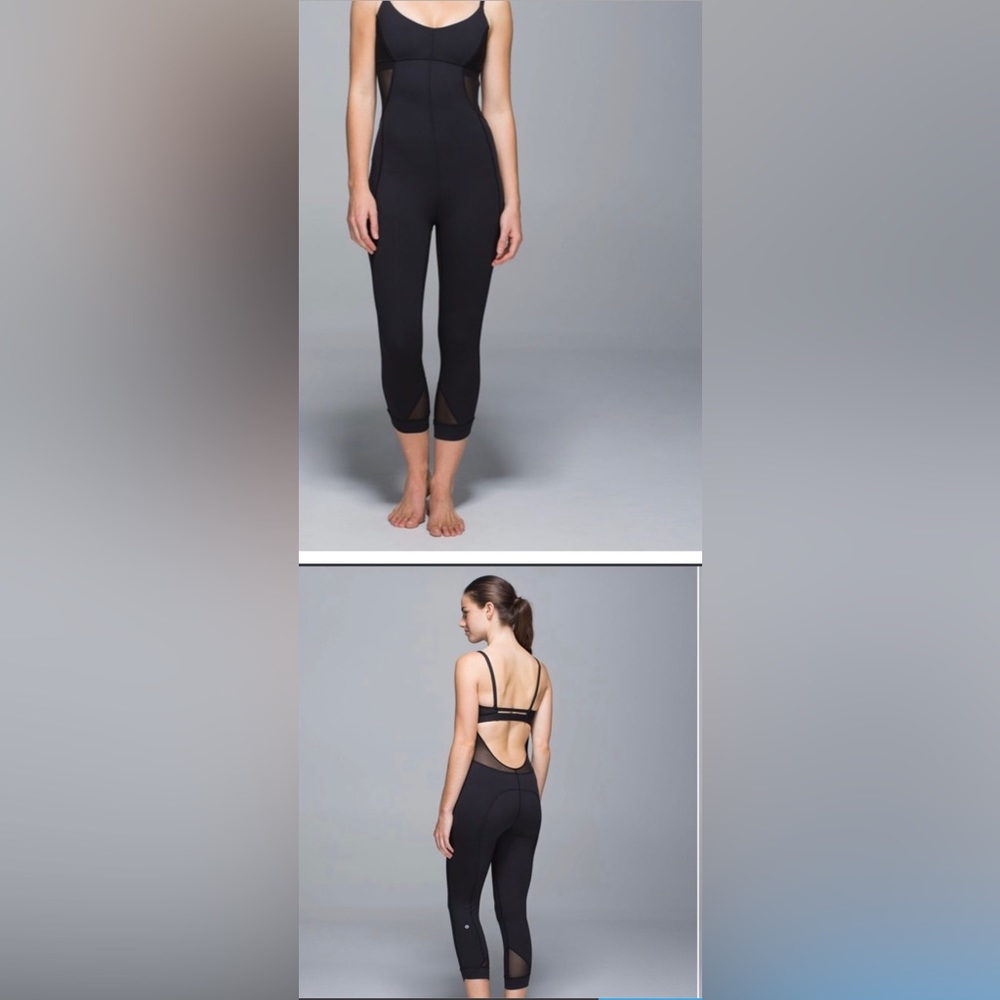 Lululemon onesie with mesh detailing on sides and legs. EUC.
